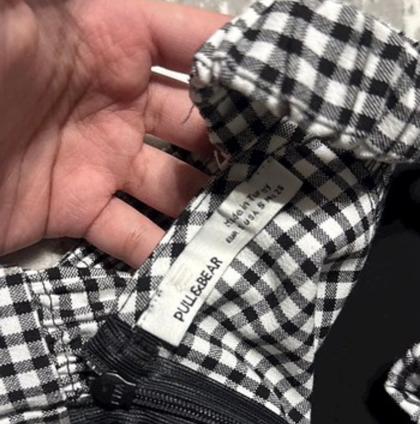 Pull&Bear Gri Kareli Renkli Mini Elbise - Görsel 3