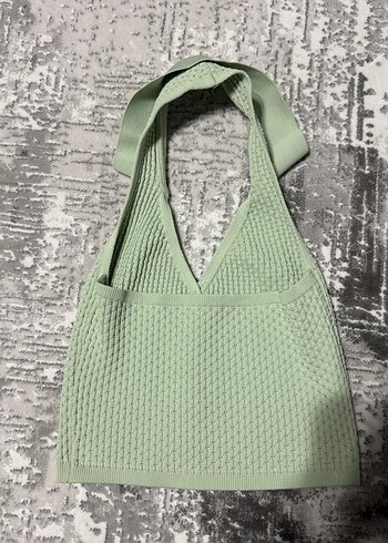 Örgü Yeşil Kadın Süveter Yelek - Görsel 2