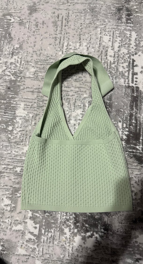 Örgü Yeşil Kadın Süveter Yelek - Görsel 2