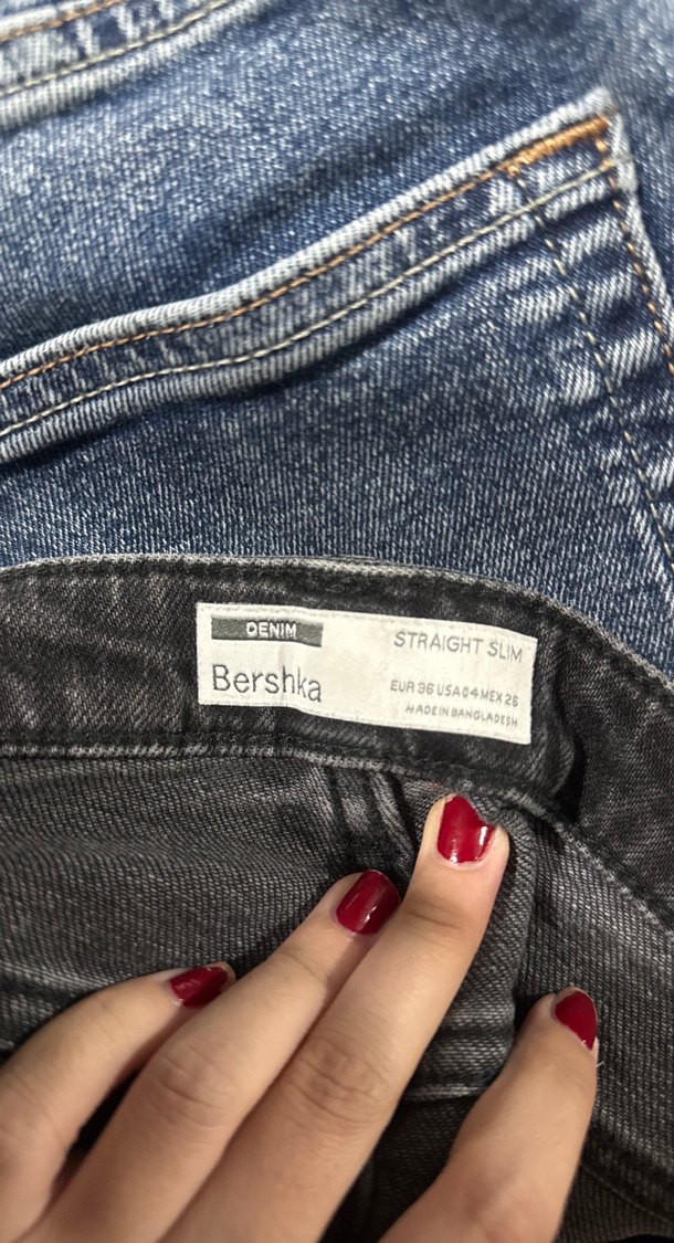 Bershka Kadın siyah Denim Dar Kesim Jean - Görsel 2