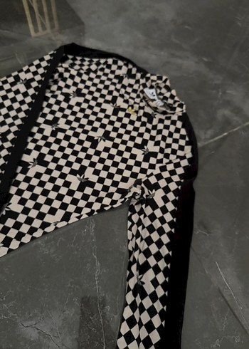 Uzun Kollu Kareli Balıkçı Yaka Kadın Gömlek - Görsel 4