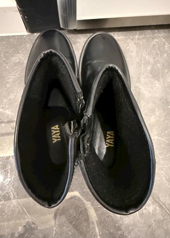 Kadın Siyah Deri Biker Botlar Tokalı - Görsel 5