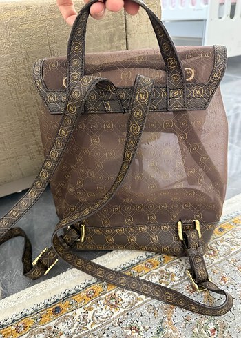 Kahverengi Baskılı Deri Bohem Sırt Çantası - Görsel 2