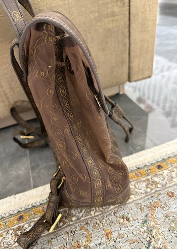 Kahverengi Baskılı Deri Bohem Sırt Çantası - Görsel 3