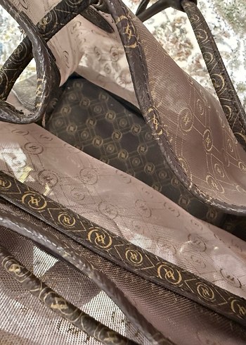 Kahverengi Baskılı Deri Bohem Sırt Çantası - Görsel 6