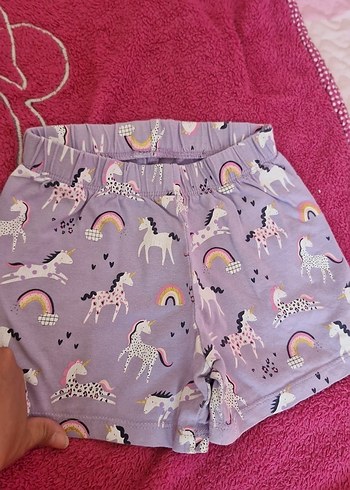 24-36 Ay Beden Kız Çocuk Mor Fırfırlı Askılı Takim Unicorn
