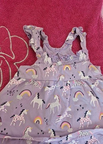 H&M Kız Çocuk Mor Fırfırlı Askılı Takim Unicorn