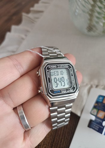 Gri Vintage Casio erkek Kol Saati - Görsel 2