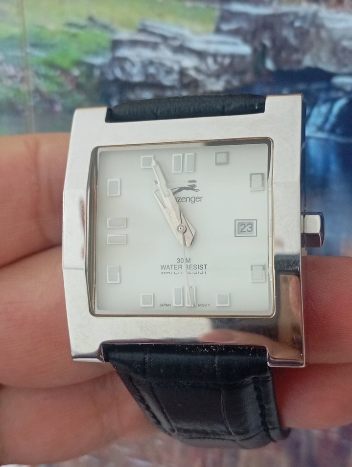 Kare Kadranlı Erkek Deri Kol Saati - Görsel 3