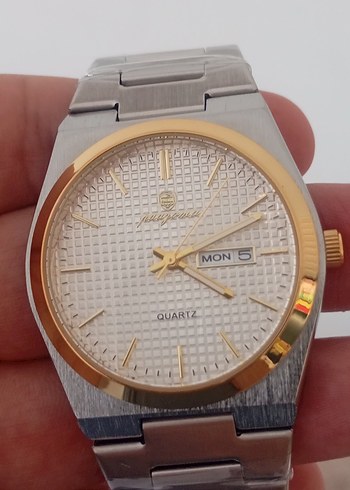 Altın Detaylı Gri Klasik Erkek Saati - Görsel 2