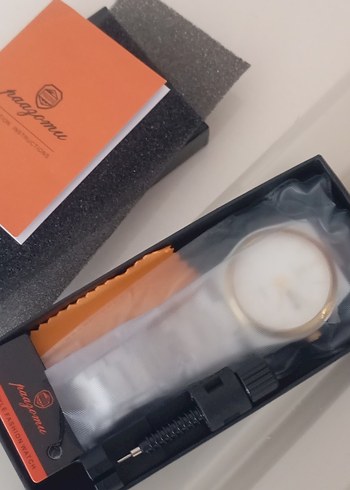 Altın Detaylı Gri Klasik Erkek Saati - Görsel 3