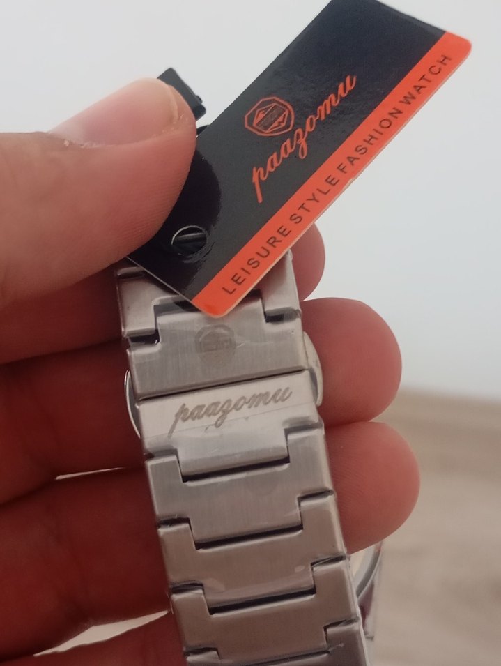 Altın Detaylı Gri Klasik Erkek Saati - Görsel 4