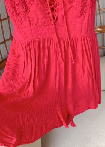 Dantel Detaylı Pembe Bohem Tulum - Görsel 5