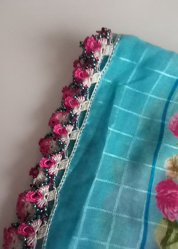 Renkli Dantel Detaylı Bohem Kadın Fuları - Görsel 4