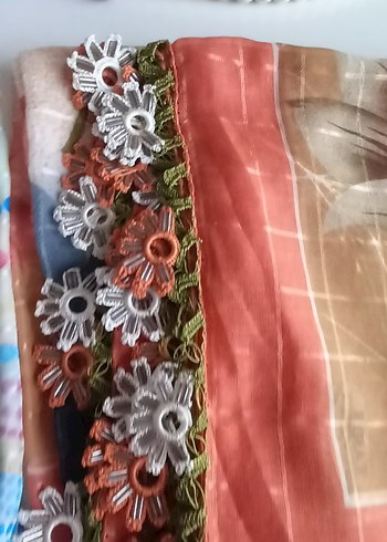 Renkli Dantel Detaylı Bohem Kadın Fuları - Görsel 3