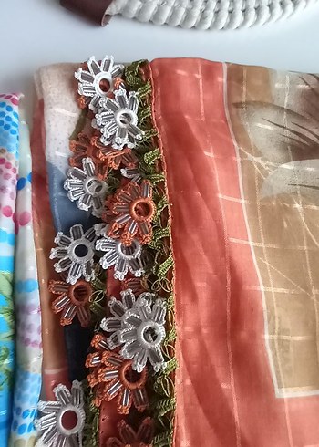 Renkli Dantel Detaylı Bohem Kadın Fuları - Görsel 5