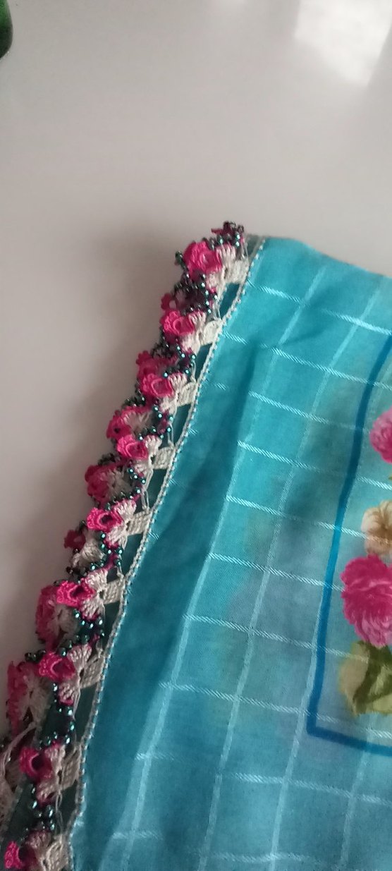 Renkli Dantel Detaylı Bohem Kadın Fuları - Görsel 4