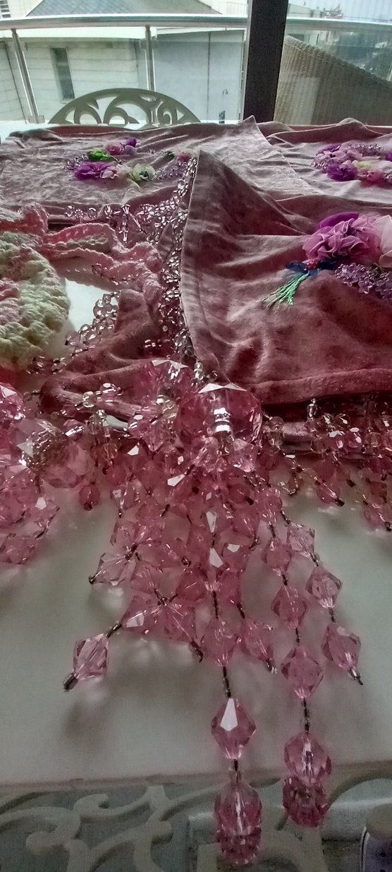 Dantel Detaylı Pembe kirlent ve şemantablo - Görsel 2