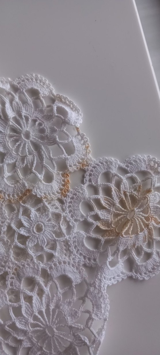 Bohem El İşi Beyaz Dantel Masa Örtüsü - Görsel 3