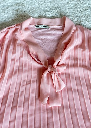 Pembe Pliseli Hamile elbise , Uzun Kollu, Bohem - Görsel 3