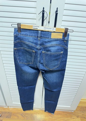 Kadın Lacivert Dar Kesim Midi Kot Pantolon - Görsel 4