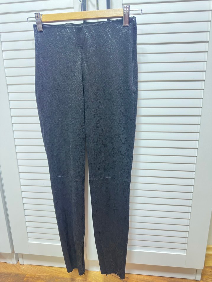 Kadın Siyah Süet Skinny Pantolon - Görsel 2