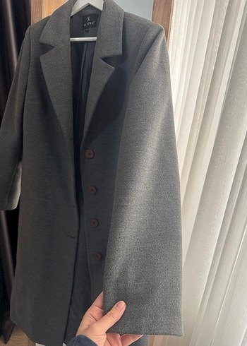 Düğmeli Antrasit Uzun Kaban - Görsel 3