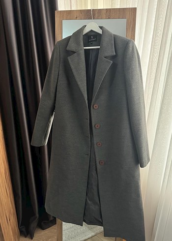 Düğmeli Antrasit Uzun Kaban - Görsel 5