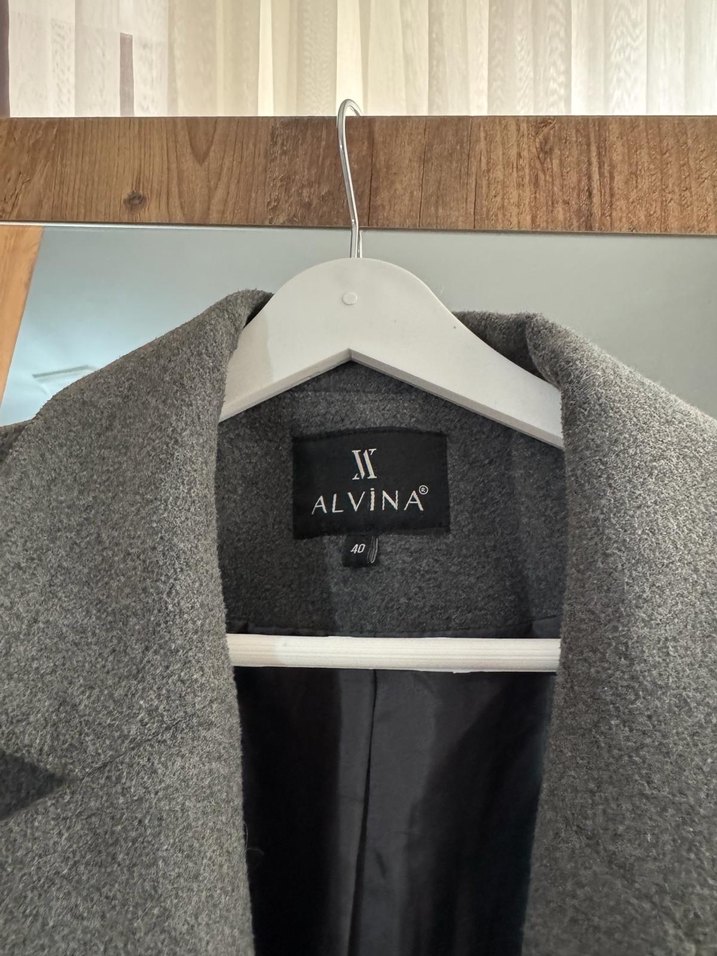 Düğmeli Antrasit Uzun Kaban - Görsel 4