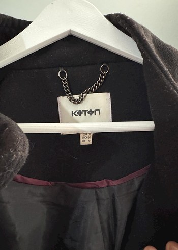 Düz Siyah Kadın Kaban - Görsel 2