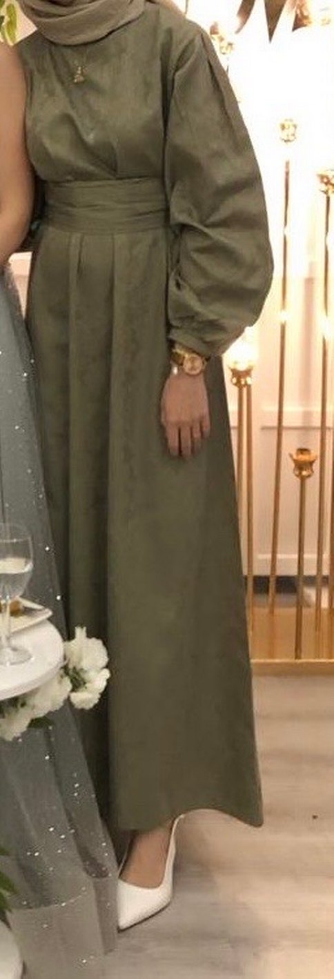 Kemerli Uzun Kadın Elbise - Görsel 2