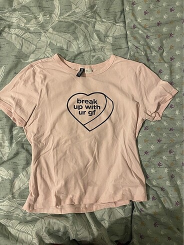H&M Pudra Pembe crop tshirt