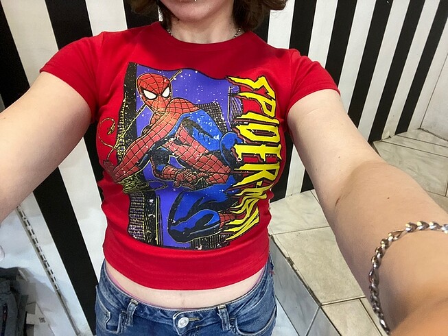 Diğer Spider-man crop t-shirt