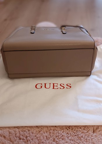 Guess Bej Deri Klasik Kadın Çanta - Görsel 5