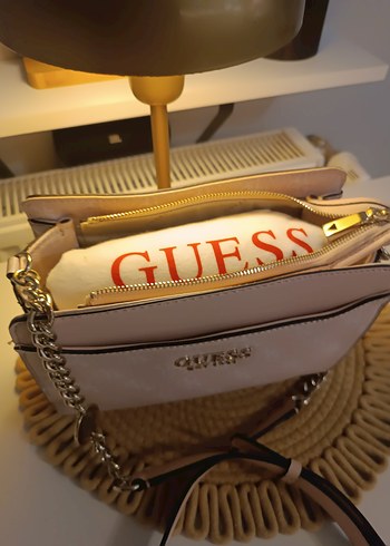 Zincir Detaylı Bej Deri Kadın Çanta - Görsel 2