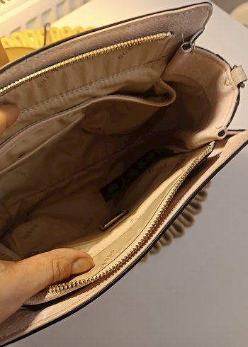 Zincir Detaylı Bej Deri Kadın Çanta - Görsel 5