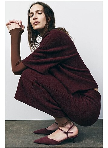 Zara Zara topuklu süet ayakkabı
