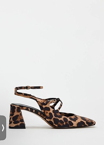 Zara Zara leopar desenli topuklu ayakkabı
