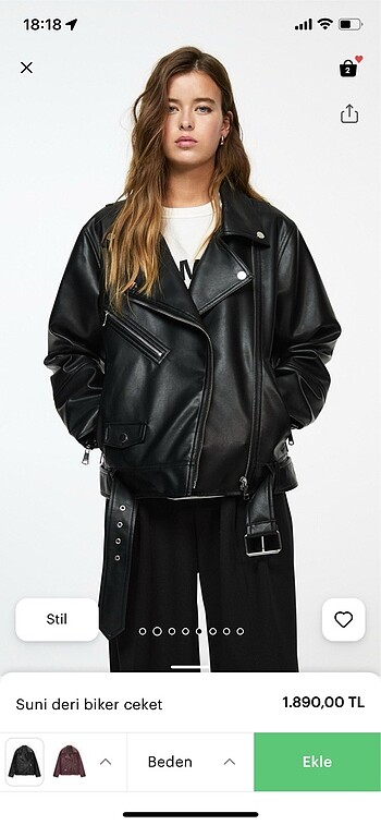 Pull and bear suni deri ceket