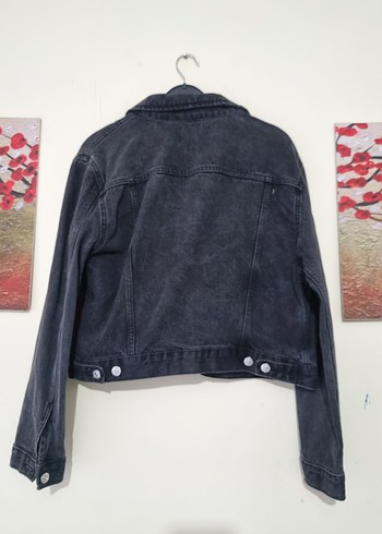 m Beden Mqngo Siyah Düğmeli Kadın Denim Ceket