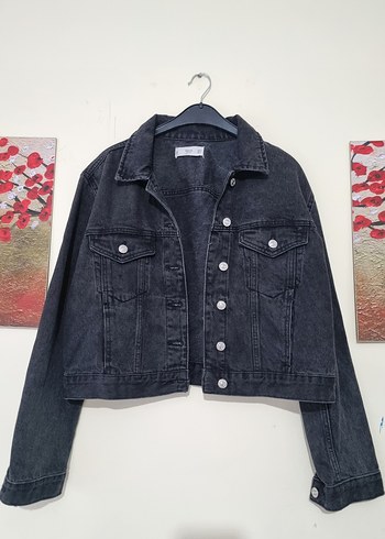 Mqngo Siyah Düğmeli Kadın Denim Ceket