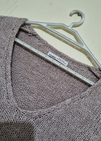 Pull and Bear V Yaka Gül kurusu Triko Kadın Kazak