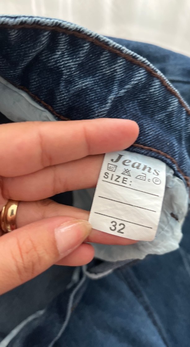 Gri Tonlu Mavi Loose Fit Midi Kot Pantolon - Görsel 4