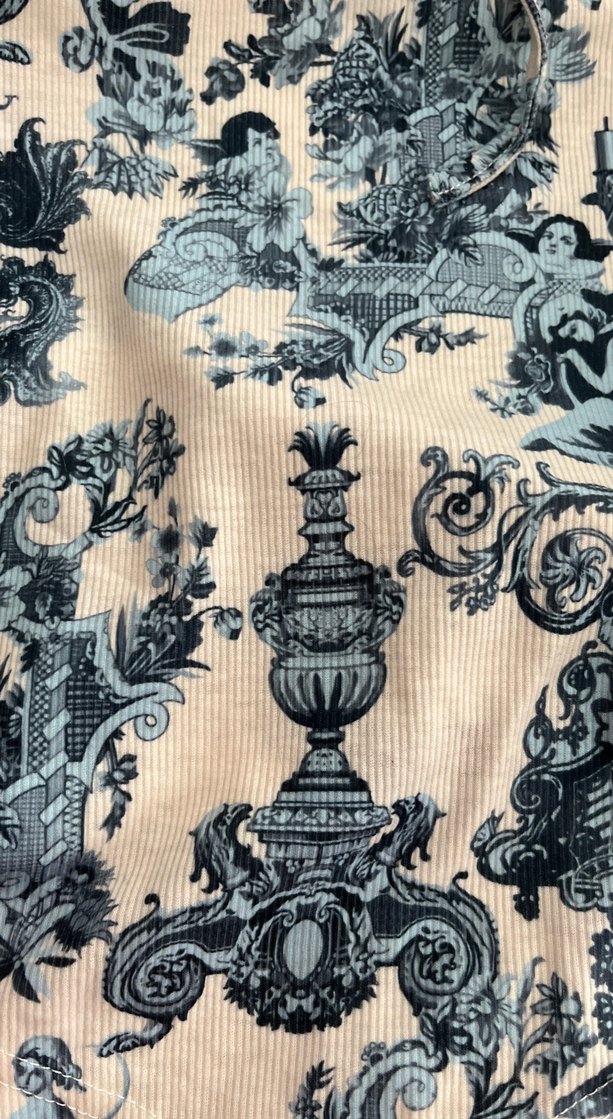 Desenli Mavi crop botundan bağlamalı - Görsel 2