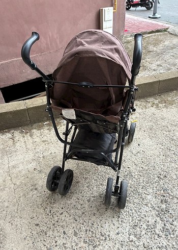 Kahverengi Bebek Arabası Gri Detaylı - Görsel 2