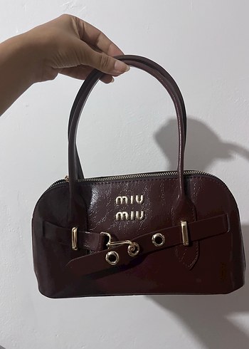 Miu Miu Kahverengi Deri Kadın Çanta - Görsel 3