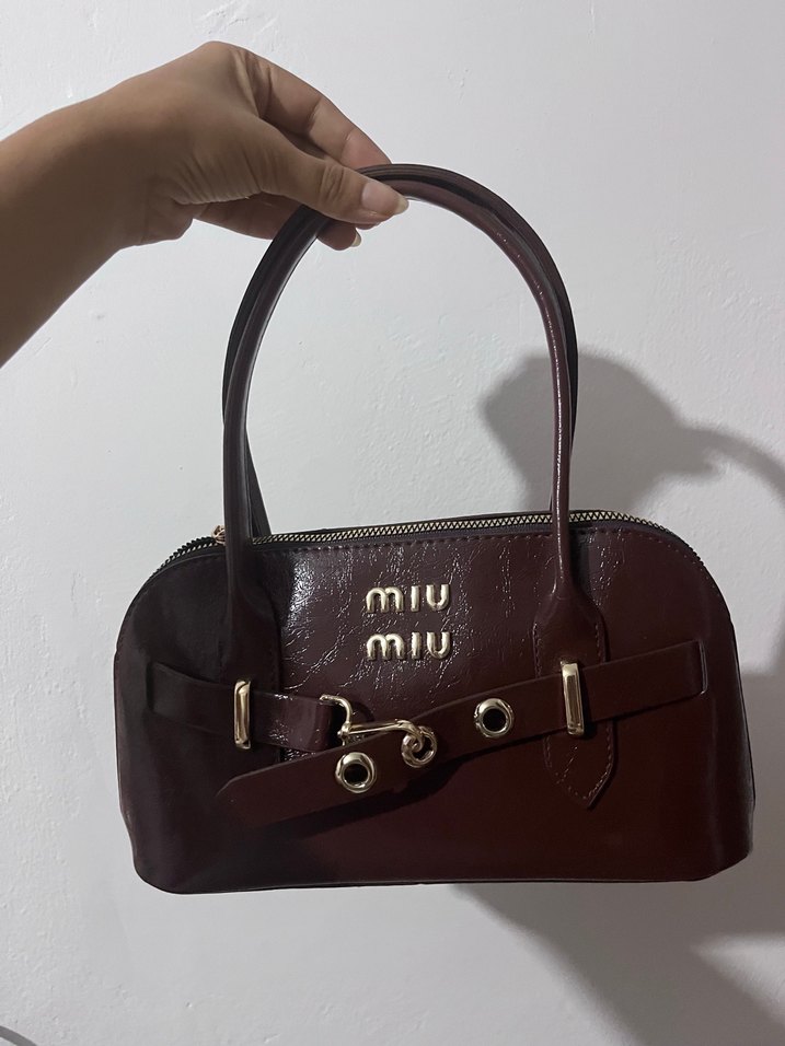 Miu Miu Kahverengi Deri Kadın Çanta - Görsel 3