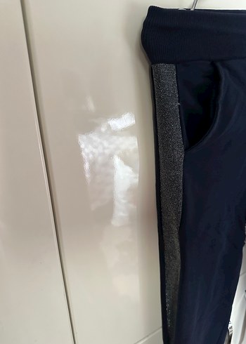 s Beden Kadın Gri Şeritli Rahat Eşofman Altı