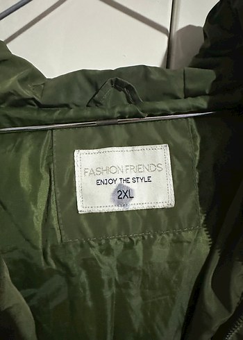 2xl Beden haki Renk Haki Kapüşonlu Erkek Mont