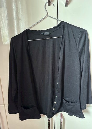 H&M Düğmeli Siyah Midi Kadın Hırka